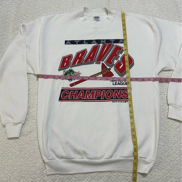 Vintage MLB 1991 ATLANTA BRAVES Made in USA Sweatshirt XL - Picture 5 of 8